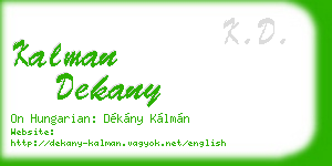 kalman dekany business card